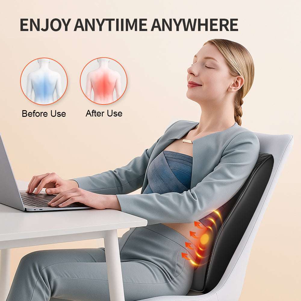 Neck Pillow Massager With Heat 3 Speed Vibration Relaxing Neck Shoulder Back Support  Portable Comfort Pillow For Home Office